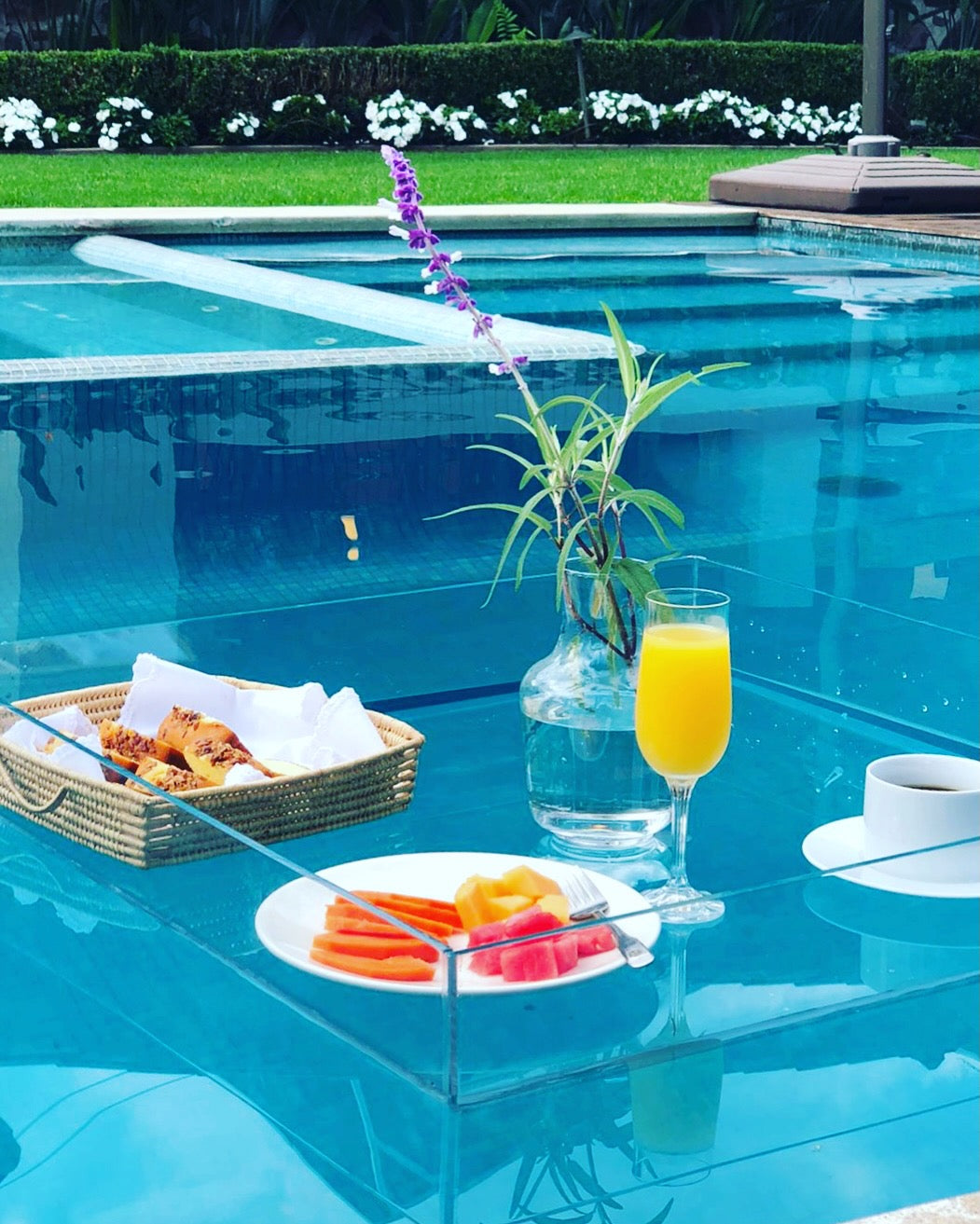 Clear Luxe Floating Tray Square